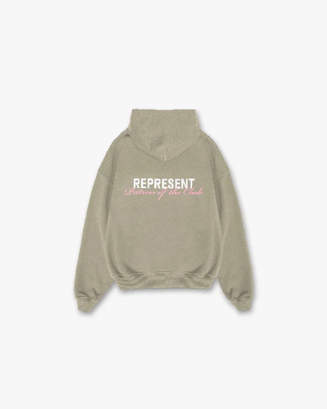 Patron Of The Club Hoodie - Khaki Pink