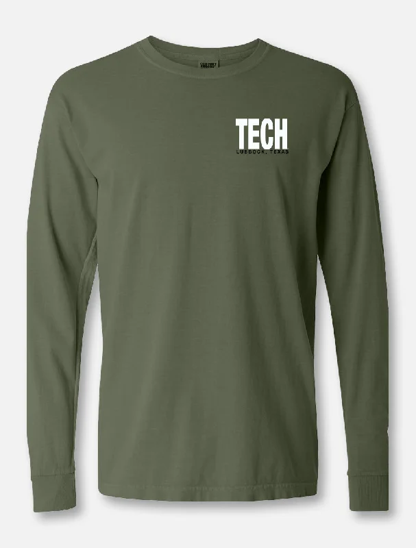 Texas Tech TECH Block in Cheetah Long Sleeve T-Shirt