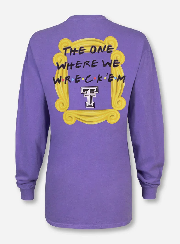 Texas Tech ""The One Where We Wreck 'Em"" Violet Long Sleeve