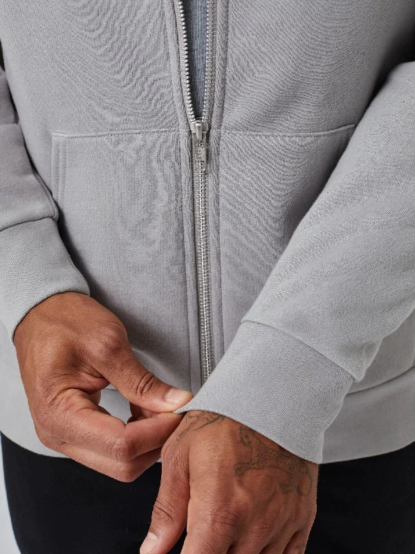 Vintage Grey Zip-Up Hoodie