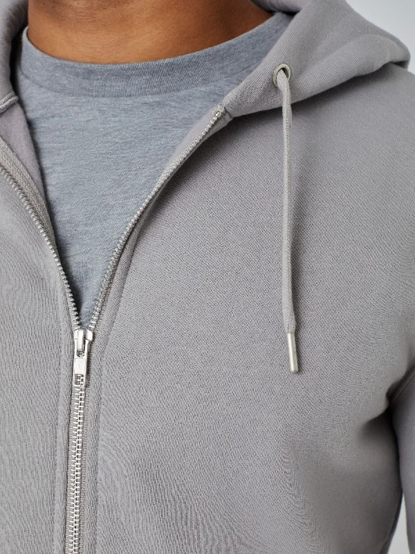 Vintage Grey Zip-Up Hoodie