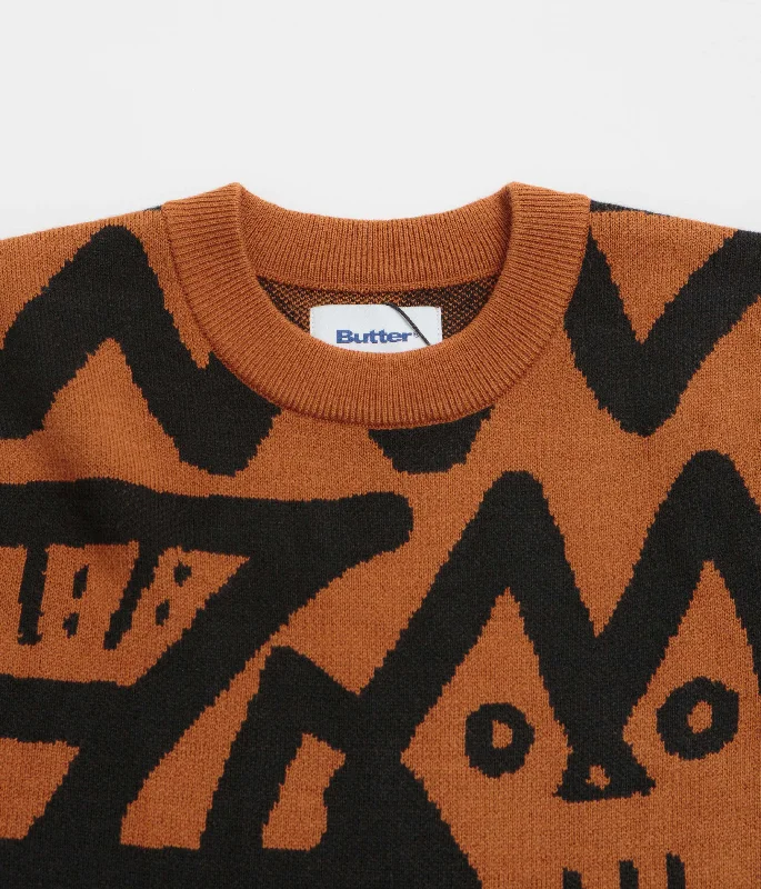 Butter Goods x Blue Note Afro Cuban Knitted Sweatshirt - Rust