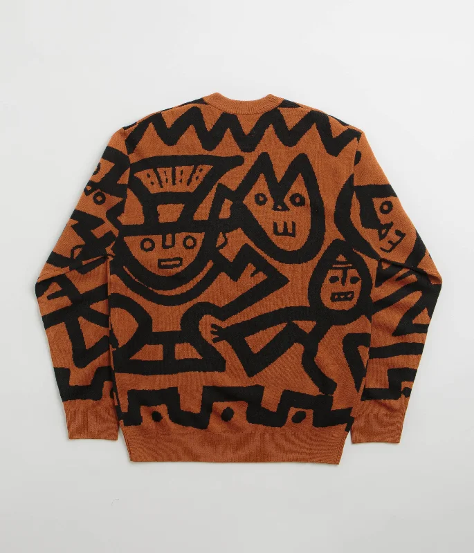 Butter Goods x Blue Note Afro Cuban Knitted Sweatshirt - Rust