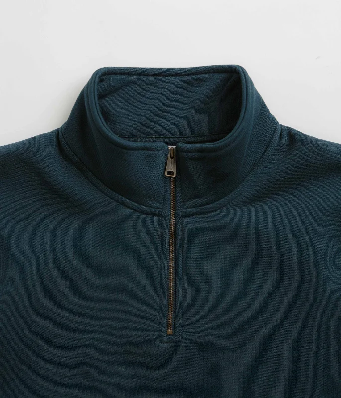 Carhartt Chase Zip Neck Sweatshirt - Duck Blue / Gold