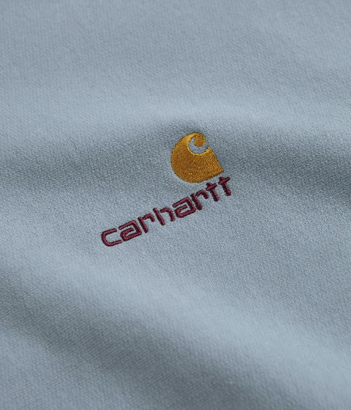 Carhartt Half Zip American Script Sweatshirt - Frosted Blue