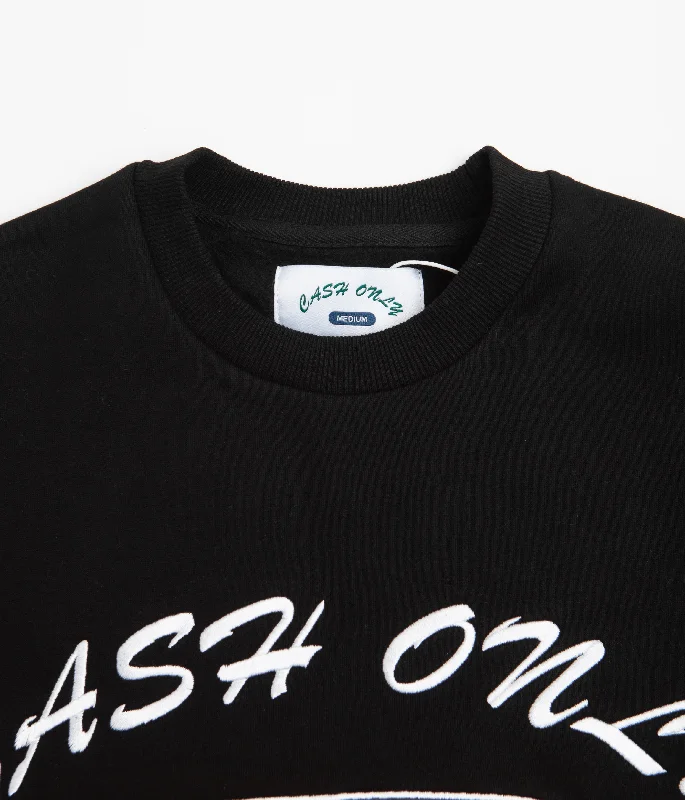 Cash Only Car Embroidered Crewneck Sweatshirt - Black