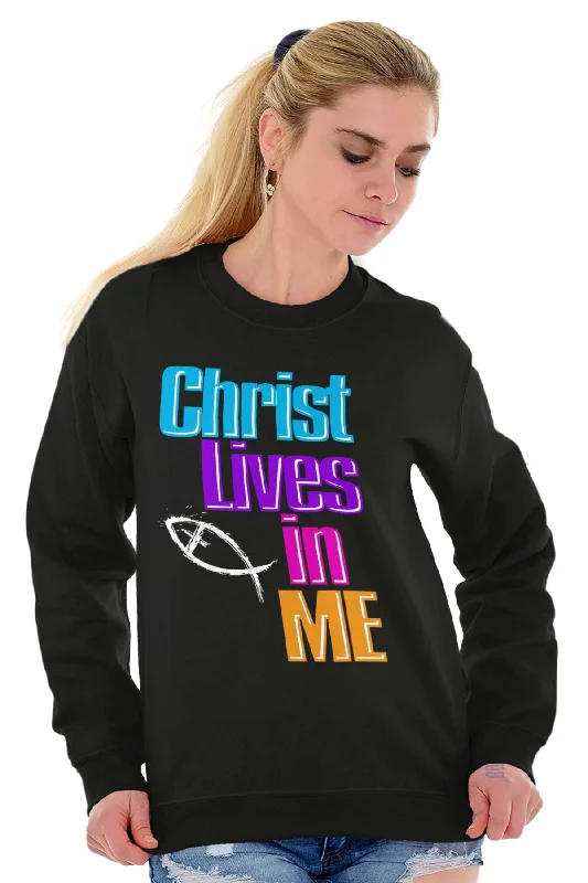 Christ Lives in Me Crewneck Sweatshirt