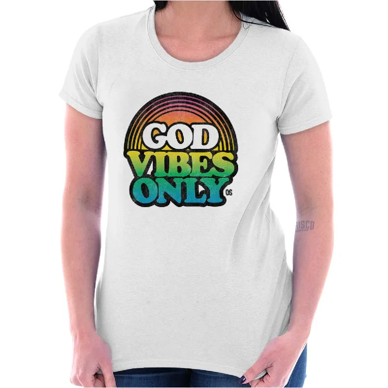 God Vibes Only Retro Ladies T Shirt