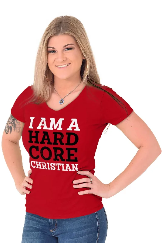 Hardcore Christian Junior Fit V-Neck T-Shirt