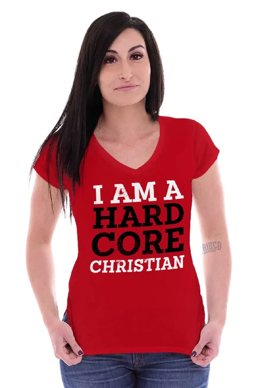 Hardcore Christian Junior Fit V-Neck T-Shirt