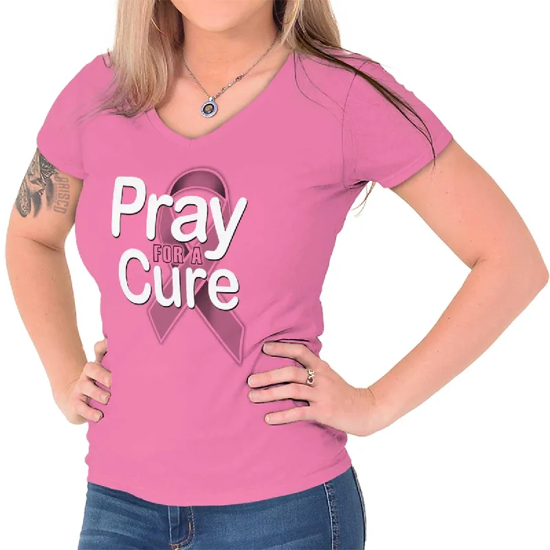 Hope For A Cure Junior Fit V-Neck T Shirt