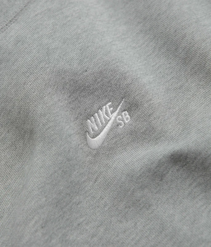 Nike SB Essential Logo Crewneck Sweatshirt - Dark Grey Heather / White