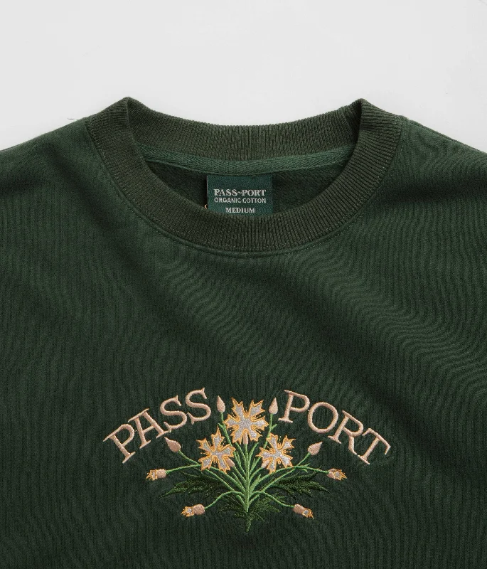 Pass Port Bloom Organic Crewneck Sweatshirt - Forest Green