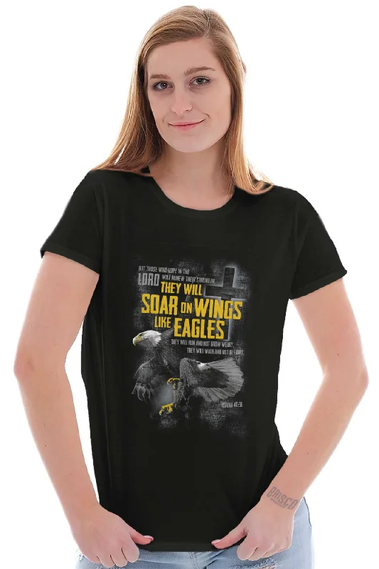 Wings like Eagles Ladies T Shirt