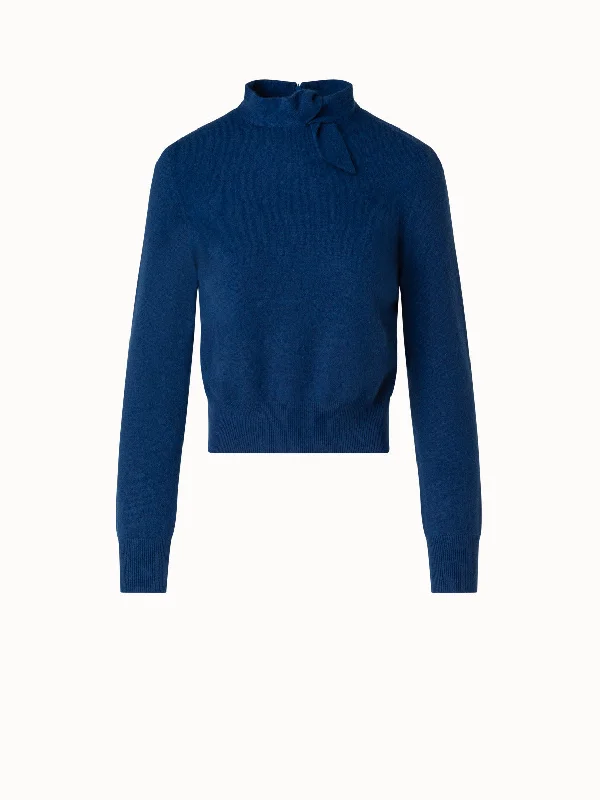 Short Cashmere Pullover With Knot Detail