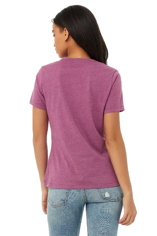 Bella + Canvas Womens CVC Short Sleeve Crewneck T-Shirt - Heather Magenta