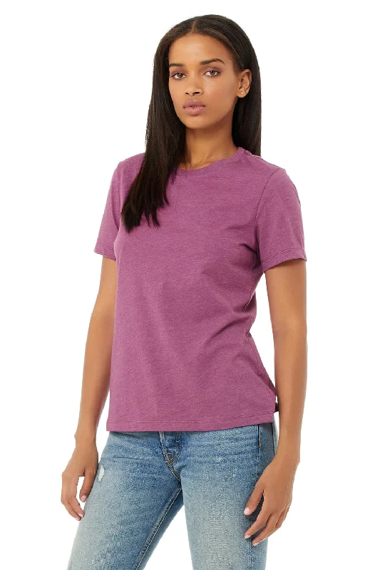 Bella + Canvas Womens CVC Short Sleeve Crewneck T-Shirt - Heather Magenta