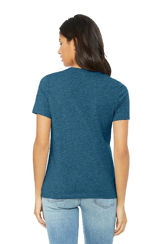 Bella + Canvas Womens CVC Short Sleeve Crewneck T-Shirt - Heather Deep Teal Blue