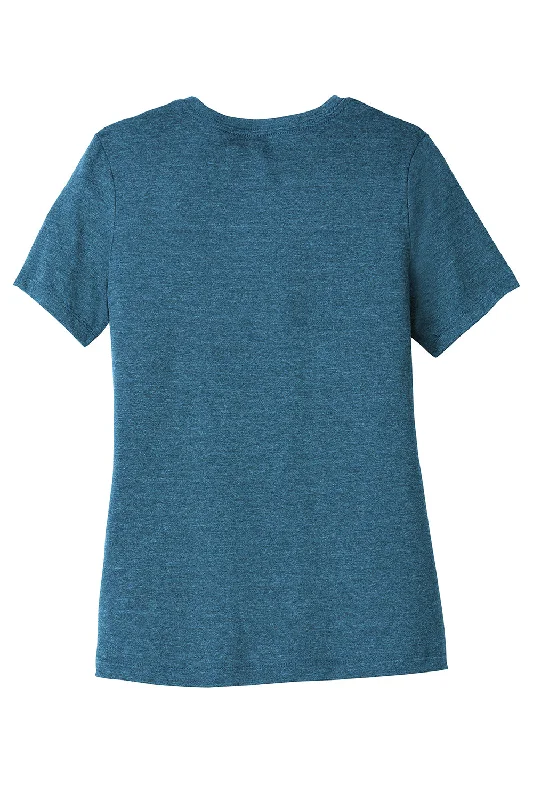 Bella + Canvas Womens CVC Short Sleeve Crewneck T-Shirt - Heather Deep Teal Blue