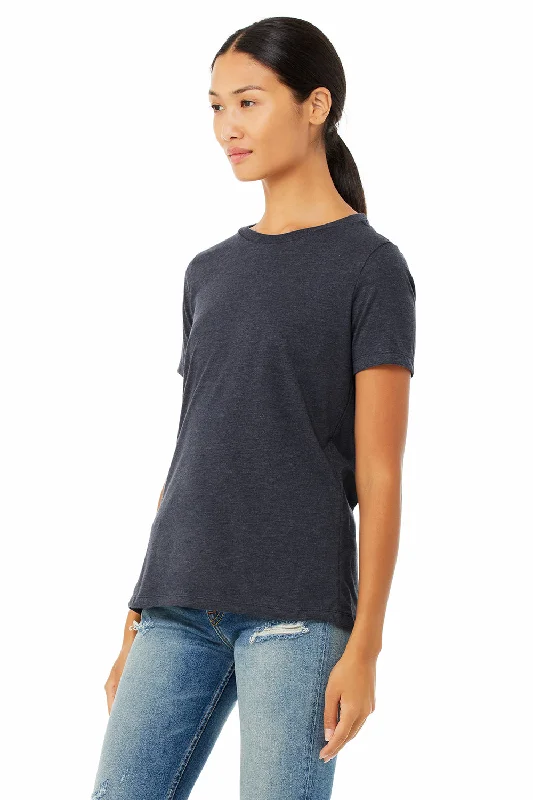 Bella + Canvas Womens CVC Short Sleeve Crewneck T-Shirt - Heather Navy Blue