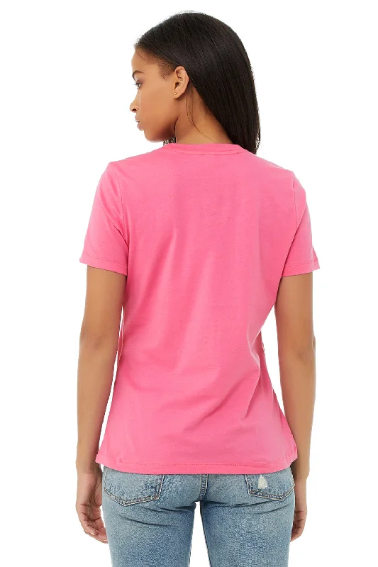 Bella + Canvas Womens Relaxed Jersey Short Sleeve Crewneck T-Shirt - Charity Pink