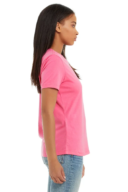 Bella + Canvas Womens Relaxed Jersey Short Sleeve Crewneck T-Shirt - Charity Pink