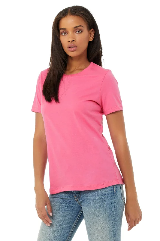 Bella + Canvas Womens Relaxed Jersey Short Sleeve Crewneck T-Shirt - Charity Pink