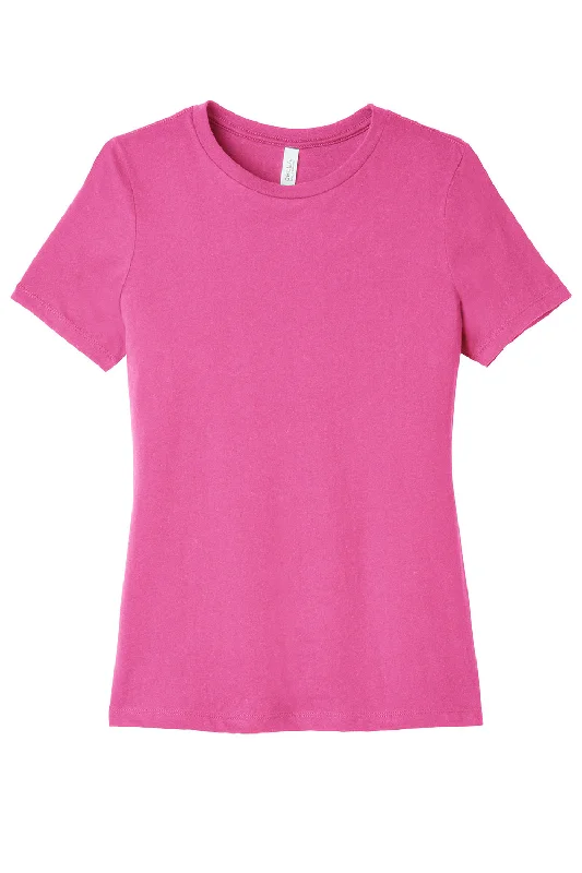 Bella + Canvas Womens Relaxed Jersey Short Sleeve Crewneck T-Shirt - Charity Pink