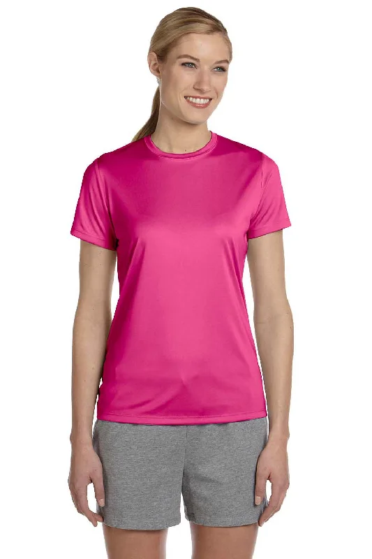 Hanes Womens Cool DRI FreshIQ Moisture Wicking Short Sleeve Crewneck T-Shirt - Wow Pink