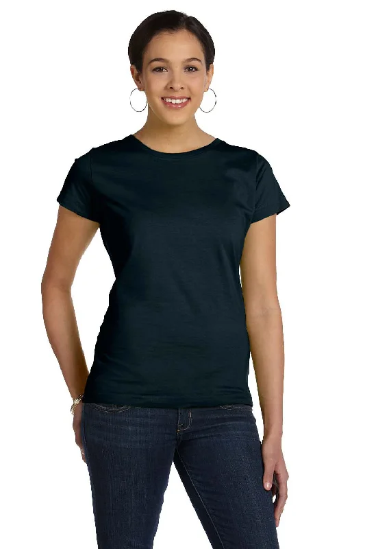 LAT Womens Fine Jersey Short Sleeve Crewneck T-Shirt - Black