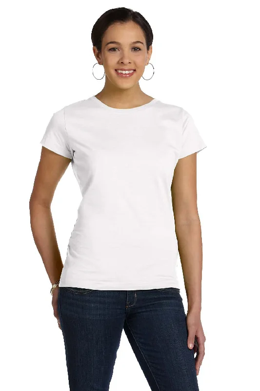 LAT Womens Fine Jersey Short Sleeve Crewneck T-Shirt - White