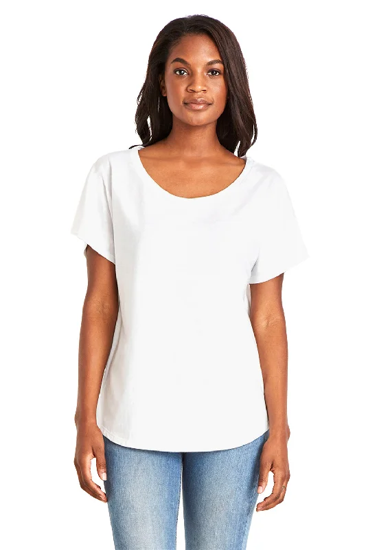 Next Level Womens Ideal Dolman Short Sleeve Crewneck T-Shirt - White - Closeout