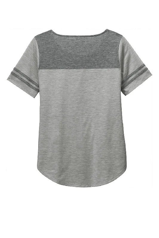 Sport-Tek Womens Fan Moisture Wicking Short Sleeve Crewneck T-Shirt - Heather Light Grey/Heather Dark Grey