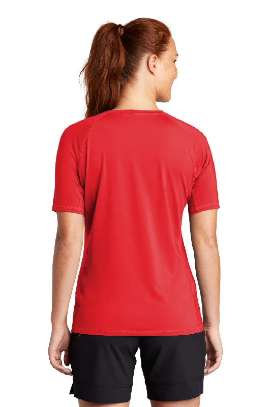 Sport-Tek Womens Rashguard Moisture Wicking Short Sleeve Crewneck T-Shirt - True Red