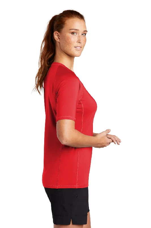 Sport-Tek Womens Rashguard Moisture Wicking Short Sleeve Crewneck T-Shirt - True Red