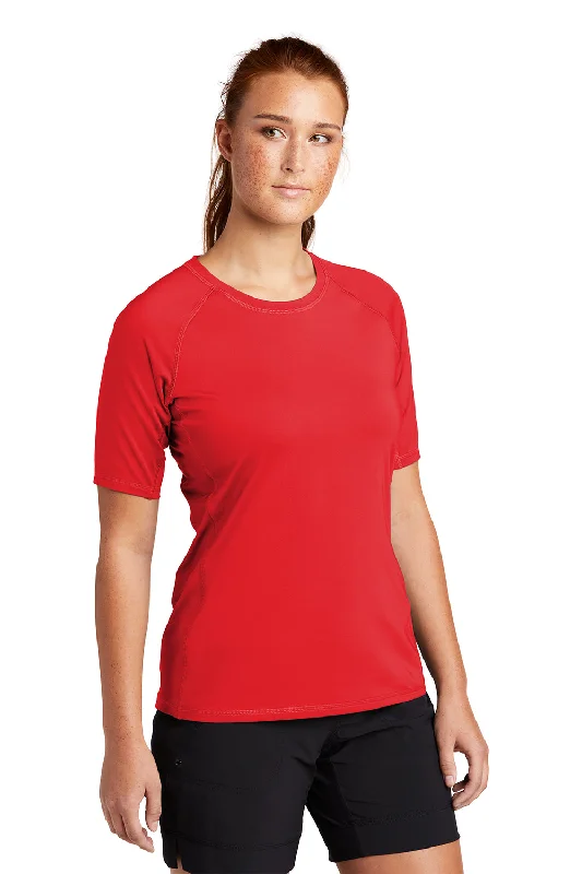 Sport-Tek Womens Rashguard Moisture Wicking Short Sleeve Crewneck T-Shirt - True Red