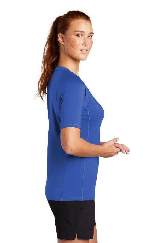 Sport-Tek Womens Rashguard Moisture Wicking Short Sleeve Crewneck T-Shirt - True Royal Blue