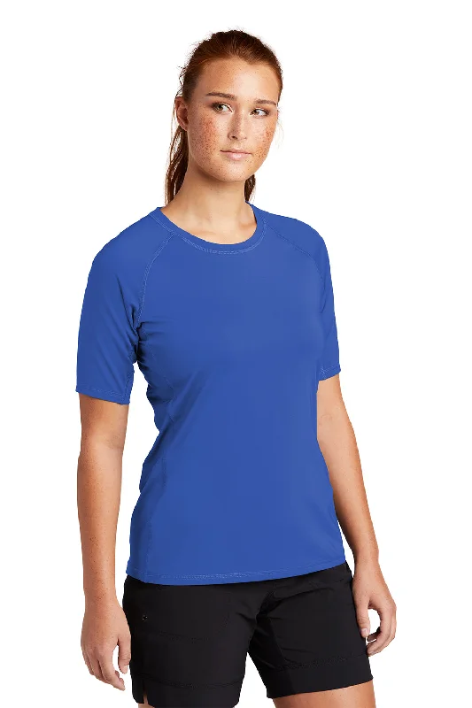 Sport-Tek Womens Rashguard Moisture Wicking Short Sleeve Crewneck T-Shirt - True Royal Blue