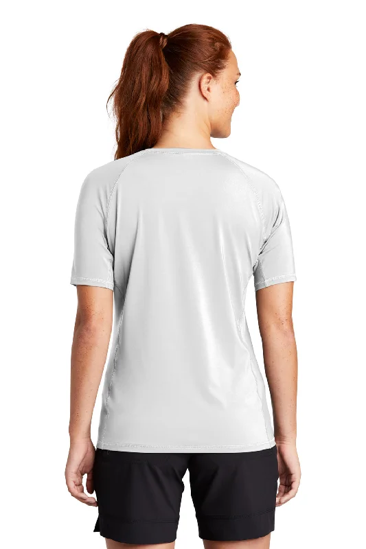 Sport-Tek Womens Rashguard Moisture Wicking Short Sleeve Crewneck T-Shirt - White