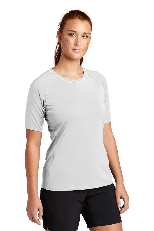 Sport-Tek Womens Rashguard Moisture Wicking Short Sleeve Crewneck T-Shirt - White